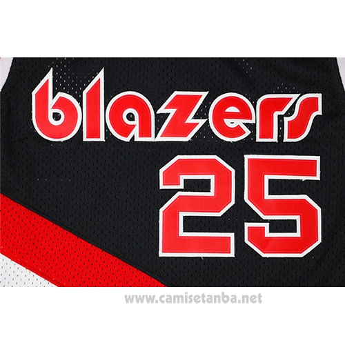 Camiseta Portland Trail Blazers Jerome Kersey #25 Retro Negro